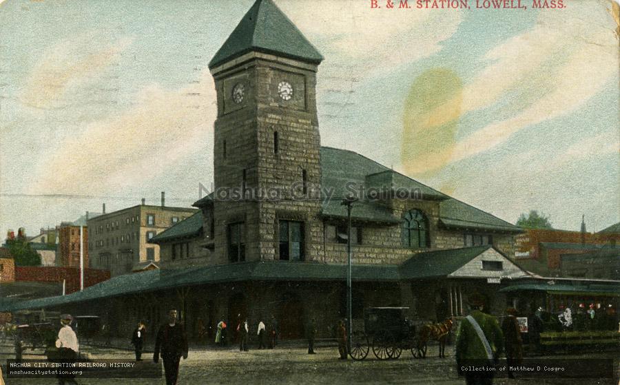 Postcard: Boston & Maine Station, Lowell, Massachusetts